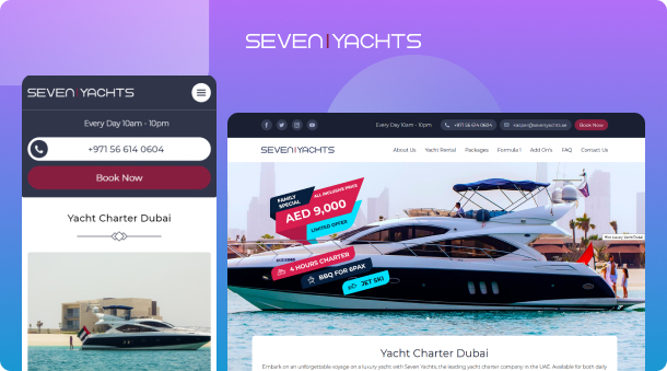 Web Development and Promotion for Seven Yachts