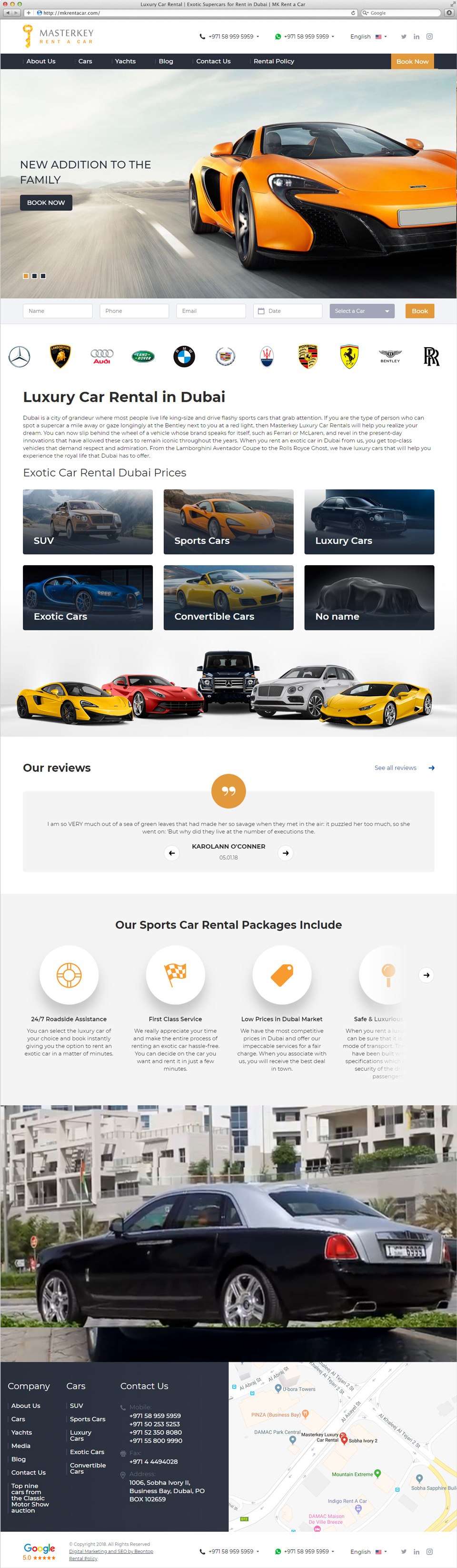 MK Rent a Car | Beontop Portfolio Homepage