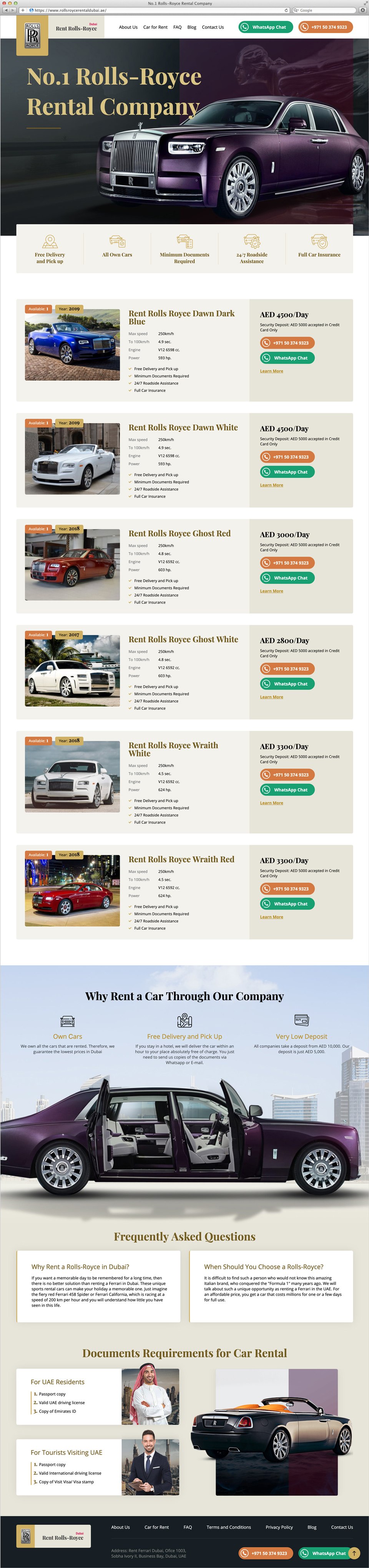 Rolls Royce Rental Dubai | Beontop Portfolio Homepage