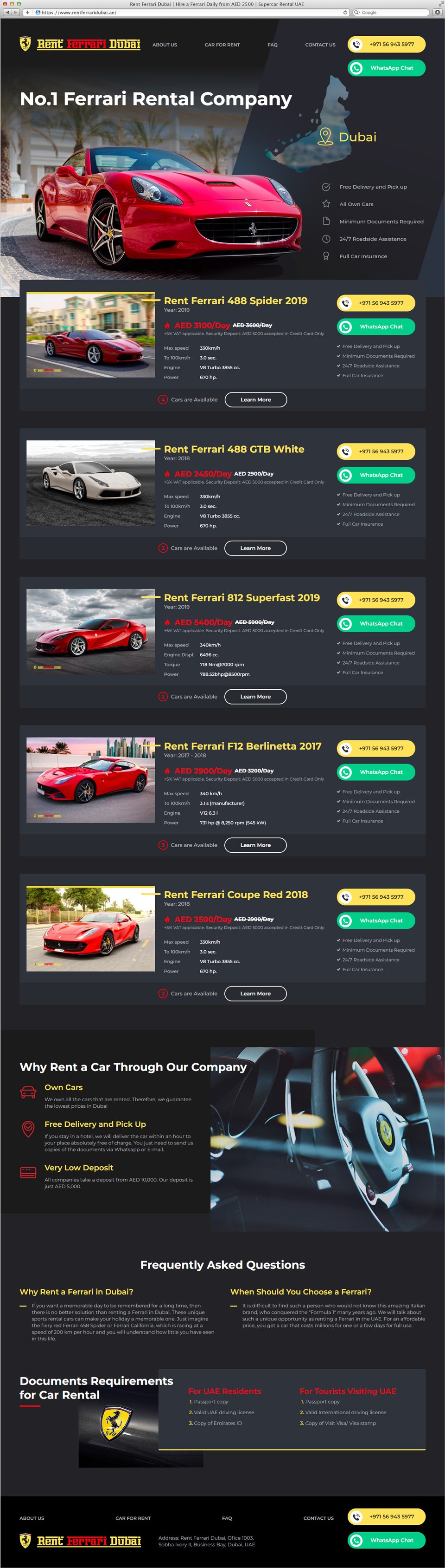 Rent Ferrari Dubai | Beontop Portfolio Homepage