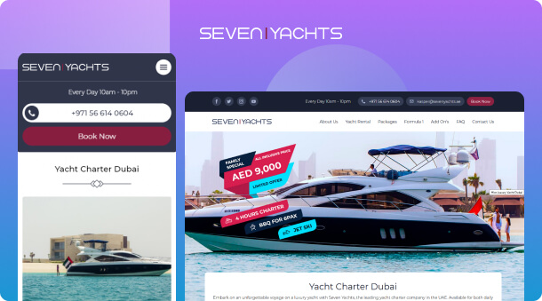 Web Development and Promotion for Seven Yachts
