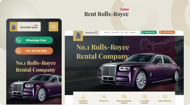 New Website and SEO Services for Rolls Royce Rental Dubai