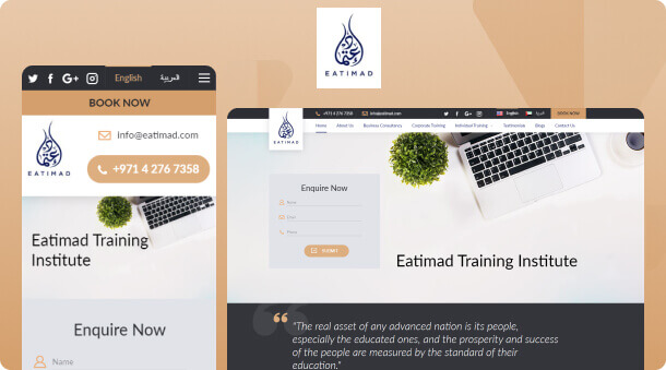 Web Design and Promotion for Eatimad Training Center