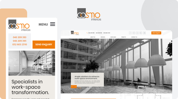 New website and SEO services for Cosmo Interiors