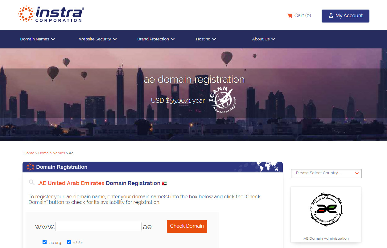 Instra Corcoration Domain Registrar