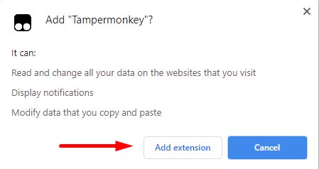 Add extention Tanpermonkey