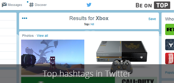 Top hashtags in Twitter