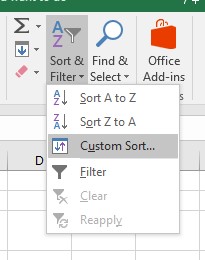 Excel Custom Sort Filter