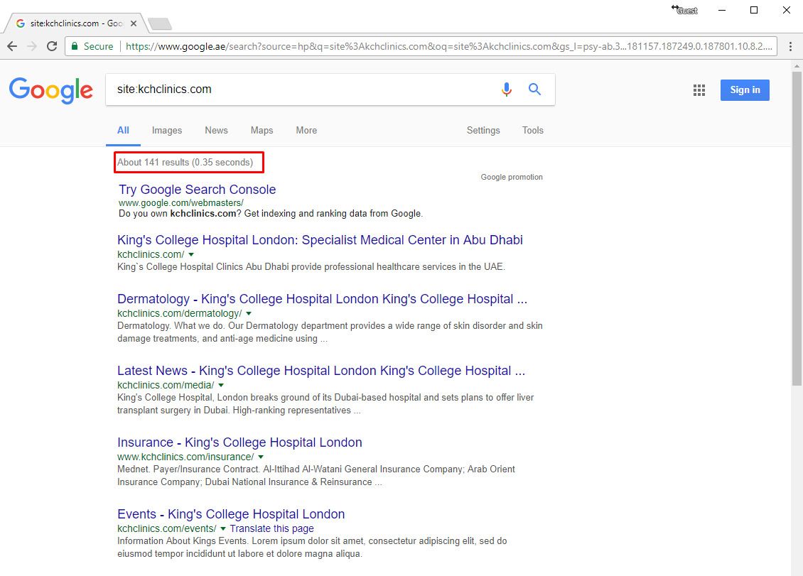 Google Special Keyword for Indexed Pages